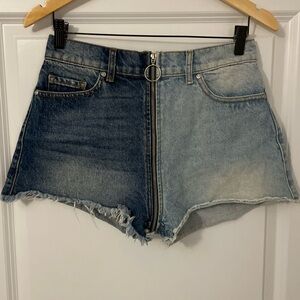 REVICE Contrast Jean Shorts - Navy and Light Denim